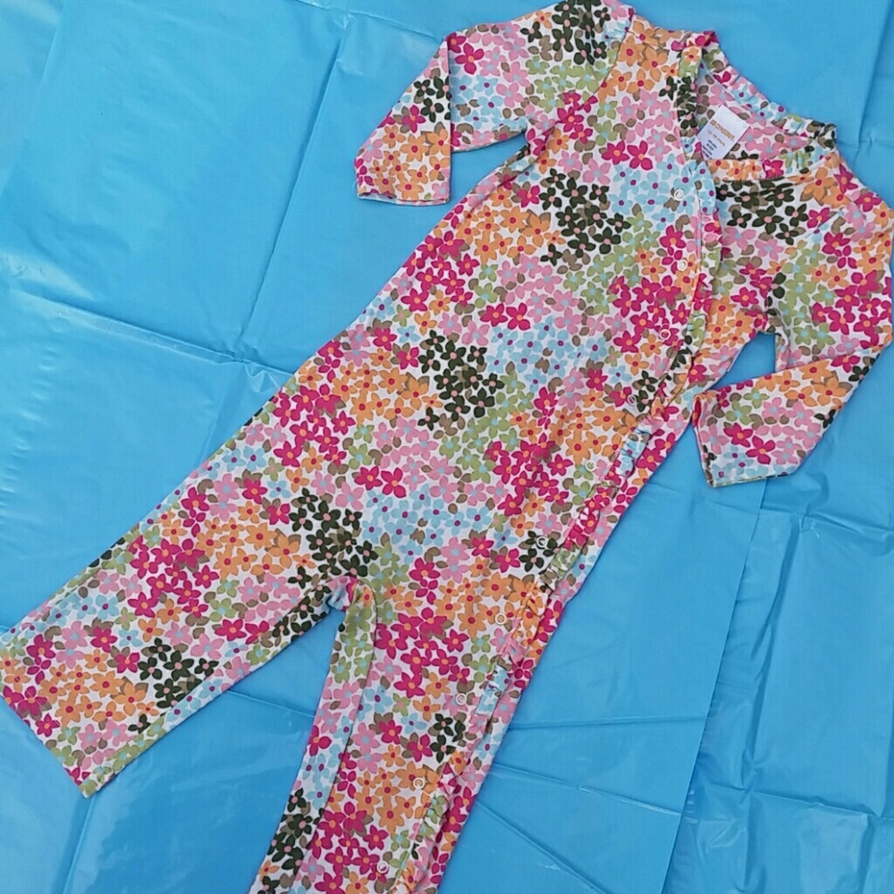 Gymboree Floral Ruffle Snap Up Romper 12-18 months
